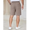 image:imageCOOFANDY Mens Casual Shorts Cotton Elastic Waist Drawstring Summer Shorts  Stretch Waist Lightweight Soft Breathable Classic fit Vacation Beach ShortsKhaki Grey