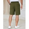 image:imageCOOFANDY Mens Casual Shorts Cotton Elastic Waist Drawstring Summer Shorts  Stretch Waist Lightweight Soft Breathable Classic fit Vacation Beach ShortsArmy Green