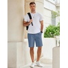 image:imageCOOFANDY Mens Casual Shorts Cotton Elastic Waist Drawstring Summer Shorts  Stretch Waist Lightweight Soft Breathable Classic fit Vacation Beach Shorts2 Pack  Dark Grey  Denim Blue
