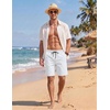 image:imageCOOFANDY Mens Casual Shorts Cotton Elastic Waist Drawstring Summer Shorts  Stretch Waist Lightweight Soft Breathable Classic fit Vacation Beach ShortsWhite