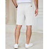 image:imageCOOFANDY Mens Casual Shorts Cotton Elastic Waist Drawstring Summer Shorts  Stretch Waist Lightweight Soft Breathable Classic fit Vacation Beach ShortsWhite