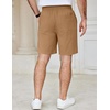 image:imageCOOFANDY Mens Casual Shorts Cotton Elastic Waist Drawstring Summer Shorts  Stretch Waist Lightweight Soft Breathable Classic fit Vacation Beach ShortsDark Khaki