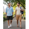 image:imageCOOFANDY Mens Casual Shorts Cotton Elastic Waist Drawstring Summer Shorts  Stretch Waist Lightweight Soft Breathable Classic fit Vacation Beach Shorts2 Pack  Black  Dark Khaki