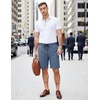 image:imageCOOFANDY Mens Casual Shorts Cotton Elastic Waist Drawstring Summer Shorts  Stretch Waist Lightweight Soft Breathable Classic fit Vacation Beach ShortsDenim Blue