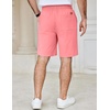 image:imageCOOFANDY Mens Casual Shorts Cotton Elastic Waist Drawstring Summer Shorts  Stretch Waist Lightweight Soft Breathable Classic fit Vacation Beach ShortsPink