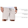 image:imageCOOFANDY Mens Casual Shorts Cotton Elastic Waist Drawstring Summer Shorts  Stretch Waist Lightweight Soft Breathable Classic fit Vacation Beach ShortsLight Grey