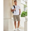 image:imageCOOFANDY Mens Casual Shorts Cotton Elastic Waist Drawstring Summer Shorts  Stretch Waist Lightweight Soft Breathable Classic fit Vacation Beach ShortsKhaki2