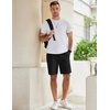 image:imageCOOFANDY Mens Casual Shorts Cotton Elastic Waist Drawstring Summer Shorts  Stretch Waist Lightweight Soft Breathable Classic fit Vacation Beach ShortsBlack