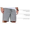 image:imageCOOFANDY Mens Casual Shorts Cotton Elastic Waist Drawstring Summer Shorts  Stretch Waist Lightweight Soft Breathable Classic fit Vacation Beach ShortsGrey