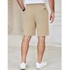 image:imageCOOFANDY Mens Casual Shorts Cotton Elastic Waist Drawstring Summer Shorts  Stretch Waist Lightweight Soft Breathable Classic fit Vacation Beach ShortsLight Khaki