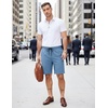 image:imageCOOFANDY Mens Casual Shorts Cotton Elastic Waist Drawstring Summer Shorts  Stretch Waist Lightweight Soft Breathable Classic fit Vacation Beach ShortsLight Blue