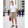 image:imageCOOFANDY Mens Casual Shorts Cotton Elastic Waist Drawstring Summer Shorts  Stretch Waist Lightweight Soft Breathable Classic fit Vacation Beach ShortsKhaki2