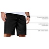 image:imageCOOFANDY Mens Casual Shorts Cotton Elastic Waist Drawstring Summer Shorts  Stretch Waist Lightweight Soft Breathable Classic fit Vacation Beach ShortsBlack