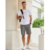image:imageCOOFANDY Mens Casual Shorts Cotton Elastic Waist Drawstring Summer Shorts  Stretch Waist Lightweight Soft Breathable Classic fit Vacation Beach Shorts2 Pack  Dark Grey  Light Grey