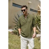 image:imageCOOFANDY Mens Cotton Linen Henley TShirts Long Sleeve Casual Beach Shirts  Mens Linen ShirtRegular Relaxed FitLightweightBreathableand Moisturewicking for BeachVacation or Everyday Summer WearArmy Green