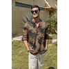 image:imageCOOFANDY Mens Cotton Linen Henley TShirts Long Sleeve Casual Beach Shirts  Mens Linen ShirtRegular Relaxed FitLightweightBreathableand Moisturewicking for BeachVacation or Everyday Summer WearDark Khaki Floral