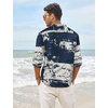 image:imageCOOFANDY Mens Cotton Linen Henley TShirts Long Sleeve Casual Beach Shirts  Mens Linen ShirtRegular Relaxed FitLightweightBreathableand Moisturewicking for BeachVacation or Everyday Summer WearNavy Tiedye