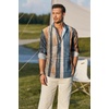 image:imageCOOFANDY Mens Cotton Linen Henley TShirts Long Sleeve Casual Beach Shirts  Mens Linen ShirtRegular Relaxed FitLightweightBreathableand Moisturewicking for BeachVacation or Everyday Summer WearPainting