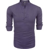 image:imageCOOFANDY Mens Cotton Linen Henley TShirts Long Sleeve Casual Beach Shirts  Mens Linen ShirtRegular Relaxed FitLightweightBreathableand Moisturewicking for BeachVacation or Everyday Summer WearPurple