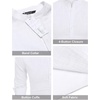 image:imageCOOFANDY Mens Cotton Linen Henley TShirts Long Sleeve Casual Beach Shirts  Mens Linen ShirtRegular Relaxed FitLightweightBreathableand Moisturewicking for BeachVacation or Everyday Summer Wear01white