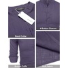 image:imageCOOFANDY Mens Cotton Linen Henley TShirts Long Sleeve Casual Beach Shirts  Mens Linen ShirtRegular Relaxed FitLightweightBreathableand Moisturewicking for BeachVacation or Everyday Summer WearPurple
