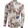 image:imageCOOFANDY Mens Cotton Linen Henley TShirts Long Sleeve Casual Beach Shirts  Mens Linen ShirtRegular Relaxed FitLightweightBreathableand Moisturewicking for BeachVacation or Everyday Summer WearKhaki Floral