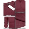 image:imageCOOFANDY Mens Cotton Linen Henley TShirts Long Sleeve Casual Beach Shirts  Mens Linen ShirtRegular Relaxed FitLightweightBreathableand Moisturewicking for BeachVacation or Everyday Summer WearWine Red
