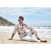 image:imageCOOFANDY Mens Cotton Linen Henley TShirts Long Sleeve Casual Beach Shirts  Mens Linen ShirtRegular Relaxed FitLightweightBreathableand Moisturewicking for BeachVacation or Everyday Summer WearKhaki Floral