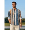 image:imageCOOFANDY Mens Cotton Linen Henley TShirts Long Sleeve Casual Beach Shirts  Mens Linen ShirtRegular Relaxed FitLightweightBreathableand Moisturewicking for BeachVacation or Everyday Summer WearPainting