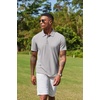 image:imageCOOFANDY Mens Cotton Polo Shirt Short Sleeve Golf Shirts 3 Buttons Casual Work T ShirtsLight Grey