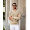 image:imageCOOFANDY Mens Knit Polo Shirts Long Sleeve Casual Dress Pullover Sweater  3 Button Polo Sweater Old Money Lightweight Cozy Daily and Social Outings Slim Fit S4XLKhaki  White