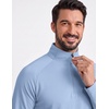 image:imageCOOFANDY Mens Quarter Zip Pullover Athletic Running Shirts Long Sleeve  14 Zip Mock Neck Lightweight Moisture Wicking Breathable UPF 50 Sun Protection Golf Workout Gym Hiking SportsLight Blue