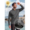 image:imageCOOFANDY Mens Quarter Zip Pullover Athletic Running Shirts Long Sleeve  14 Zip Mock Neck Lightweight Moisture Wicking Breathable UPF 50 Sun Protection Golf Workout Gym Hiking SportsDark Grey