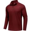 image:imageCOOFANDY Mens Quarter Zip Pullover Athletic Running Shirts Long Sleeve  14 Zip Mock Neck Lightweight Moisture Wicking Breathable UPF 50 Sun Protection Golf Workout Gym Hiking SportsWine Red