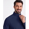 image:imageCOOFANDY Mens Quarter Zip Pullover Athletic Running Shirts Long Sleeve  14 Zip Mock Neck Lightweight Moisture Wicking Breathable UPF 50 Sun Protection Golf Workout Gym Hiking SportsNavy Blue
