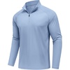 image:imageCOOFANDY Mens Quarter Zip Pullover Athletic Running Shirts Long Sleeve  14 Zip Mock Neck Lightweight Moisture Wicking Breathable UPF 50 Sun Protection Golf Workout Gym Hiking SportsLight Blue
