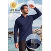image:imageCOOFANDY Mens Quarter Zip Pullover Athletic Running Shirts Long Sleeve  14 Zip Mock Neck Lightweight Moisture Wicking Breathable UPF 50 Sun Protection Golf Workout Gym Hiking SportsNavy Blue