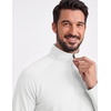 image:imageCOOFANDY Mens Quarter Zip Pullover Athletic Running Shirts Long Sleeve  14 Zip Mock Neck Lightweight Moisture Wicking Breathable UPF 50 Sun Protection Golf Workout Gym Hiking SportsWhite