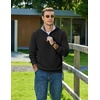 image:imageCOOFANDY Mens Quarter Zip Pullover Sweatshirts Casual Mock Neck Sweater  Colorblocked Collar Long Sleeve Warm Pullover Quilted Twill Textured Fall Winter Fashion 2026 Loose Fit Two Side PocketsBlack