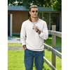 image:imageCOOFANDY Mens Quarter Zip Pullover Sweatshirts Casual Mock Neck Sweater  Colorblocked Collar Long Sleeve Warm Pullover Quilted Twill Textured Fall Winter Fashion 2026 Loose Fit Two Side PocketsWhite