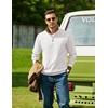image:imageCOOFANDY Mens Quarter Zip Pullover Sweatshirts Casual Mock Neck Sweater  Colorblocked Collar Long Sleeve Warm Pullover Quilted Twill Textured Fall Winter Fashion 2026 Loose Fit Two Side PocketsWhite