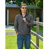 image:imageCOOFANDY Mens Quarter Zip Pullover Sweatshirts Casual Mock Neck Sweater  Colorblocked Collar Long Sleeve Warm Pullover Quilted Twill Textured Fall Winter Fashion 2026 Loose Fit Two Side PocketsDark Gray