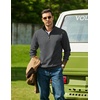 image:imageCOOFANDY Mens Quarter Zip Pullover Sweatshirts Casual Mock Neck Sweater  Colorblocked Collar Long Sleeve Warm Pullover Quilted Twill Textured Fall Winter Fashion 2026 Loose Fit Two Side PocketsDark Gray