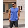 image:imageCOOFANDY Mens Sleeveless Shirts Cotton Workout Tank Tops Muscle Tee Shirt  Acid Wash Fabric Lightweight and Soft Cut Off Shirt Casual Summer Faishon Tank Relaxed and Oversized Fit Sleeveless TopLight Blue