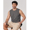 image:imageCOOFANDY Mens Sleeveless Shirts Cotton Workout Tank Tops Muscle Tee Shirt  Acid Wash Fabric Lightweight and Soft Cut Off Shirt Casual Summer Faishon Tank Relaxed and Oversized Fit Sleeveless TopDark Gray