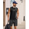 image:imageCOOFANDY Mens Sleeveless Shirts Cotton Workout Tank Tops Muscle Tee Shirt  Acid Wash Fabric Lightweight and Soft Cut Off Shirt Casual Summer Faishon Tank Relaxed and Oversized Fit Sleeveless TopBlack
