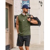 image:imageCOOFANDY Mens Sleeveless Shirts Cotton Workout Tank Tops Muscle Tee Shirt  Acid Wash Fabric Lightweight and Soft Cut Off Shirt Casual Summer Faishon Tank Relaxed and Oversized Fit Sleeveless TopArmy Green