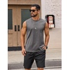 image:imageCOOFANDY Mens Sleeveless Shirts Cotton Workout Tank Tops Muscle Tee Shirt  Acid Wash Fabric Lightweight and Soft Cut Off Shirt Casual Summer Faishon Tank Relaxed and Oversized Fit Sleeveless TopDark Gray
