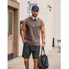 image:imageCOOFANDY Mens Sleeveless Shirts Cotton Workout Tank Tops Muscle Tee Shirt  Acid Wash Fabric Lightweight and Soft Cut Off Shirt Casual Summer Faishon Tank Relaxed and Oversized Fit Sleeveless TopBrown