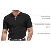 image:imageCOOFANDY Mens Textured Knit Polo Shirts Zipper Polo Shirts Short Sleeve Casual Lightweight Golf ShirtBlack